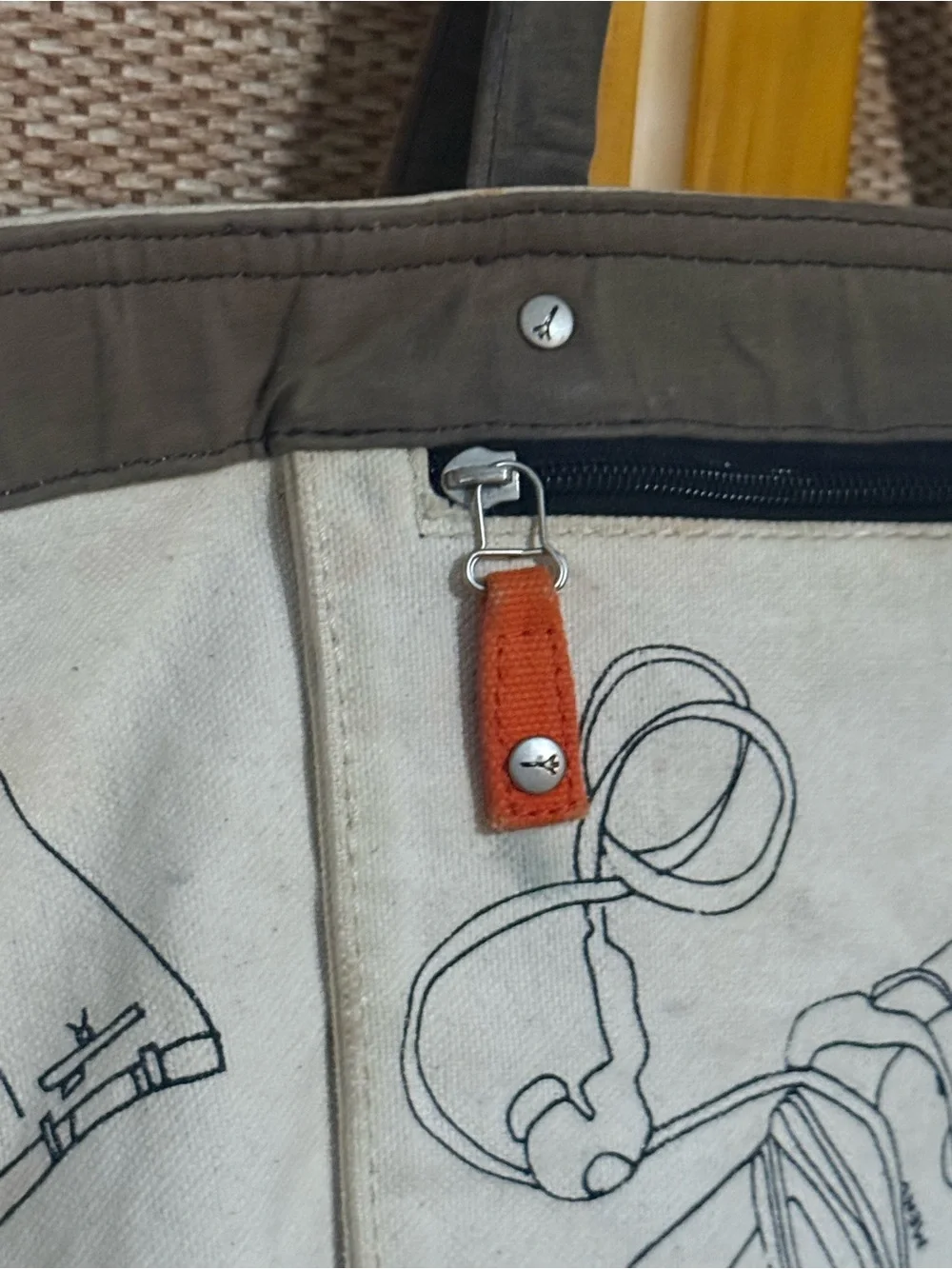 Reversible Jack Spade Brooklyn Hero Supply Tote Bag with Sketch Print